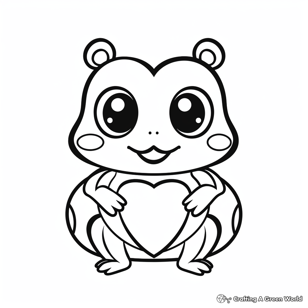 Kawaii frog coloring pages