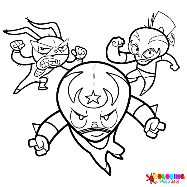 Mucha lucha coloring pages