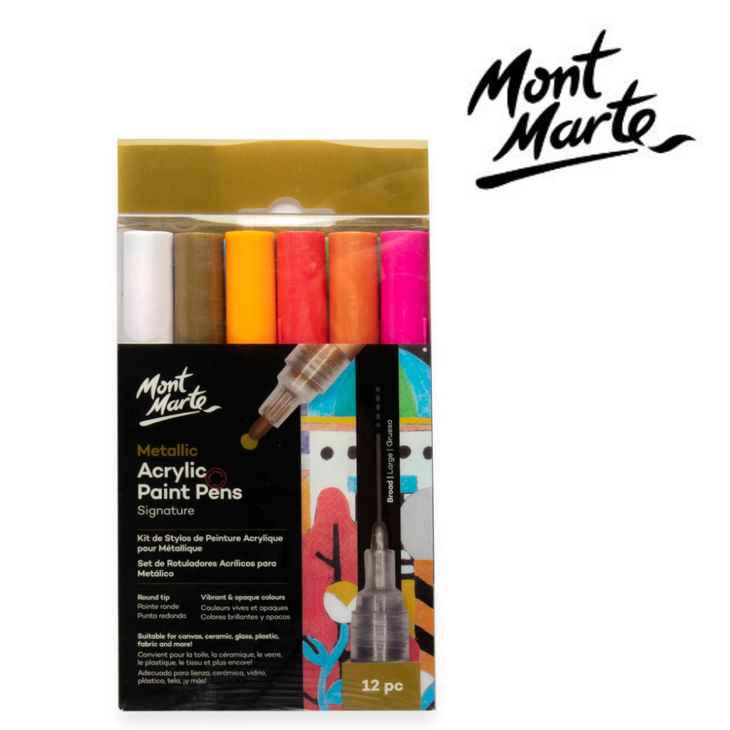 Mont marte metallic acrylic paint pens broad tip pc