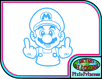 Mario bros swear a nintendo vinyl sticker wall skate gamer r del transfer