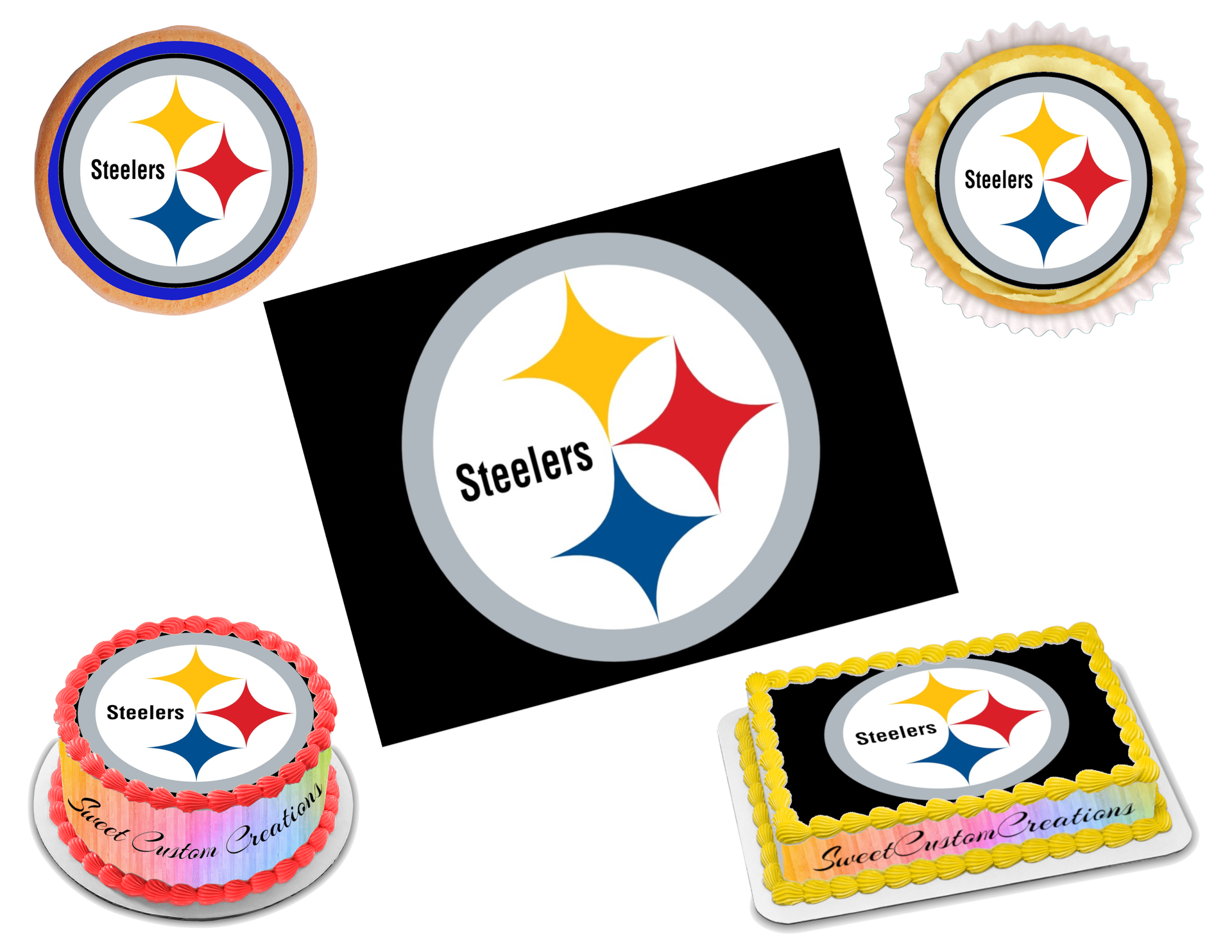 Pittsburgh steelers edible image frosting sheet sizes â sweet custom creations