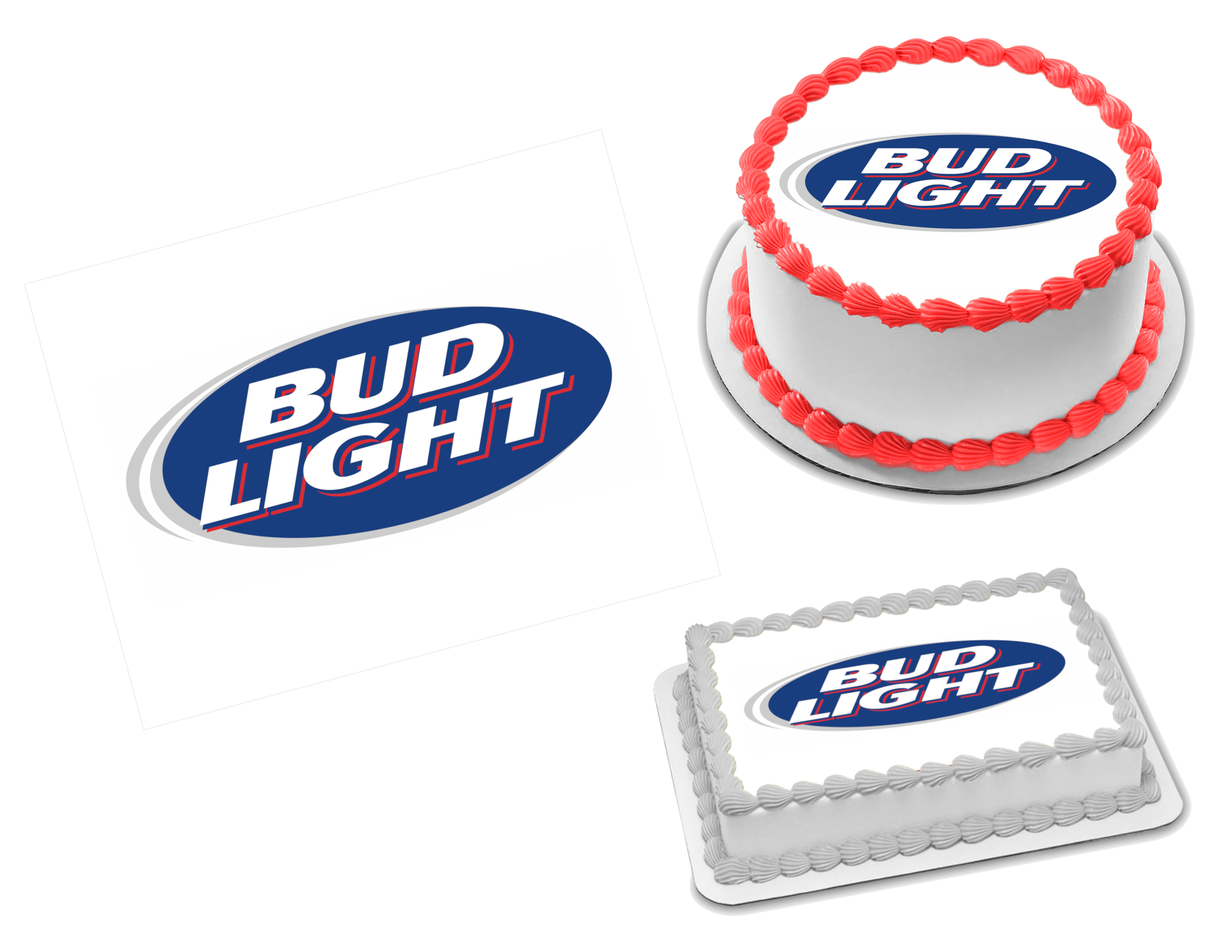 Bud light edible image frosting sheet topper sizes â sweet custom creations