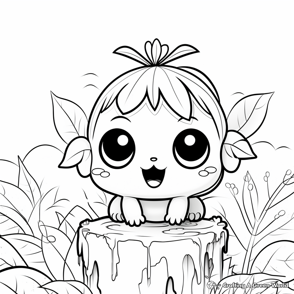 Kawaii frog coloring pages