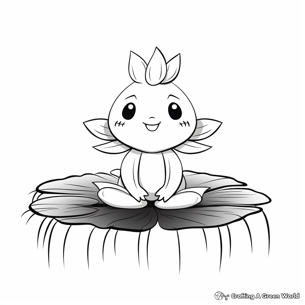 Frog on lily pad coloring pages