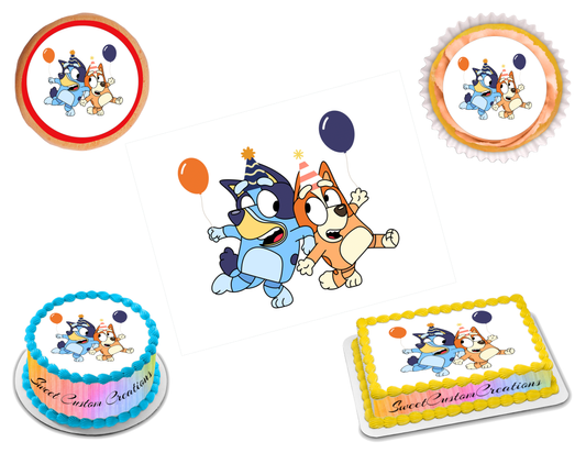 Bluey edible image frosting sheet topper sizes â sweet custom creations