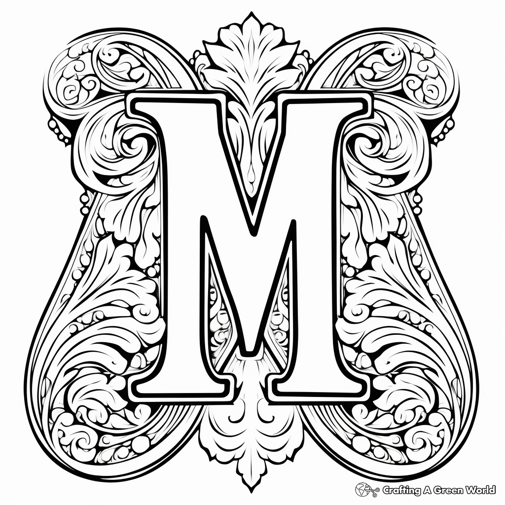 Letter m coloring pages