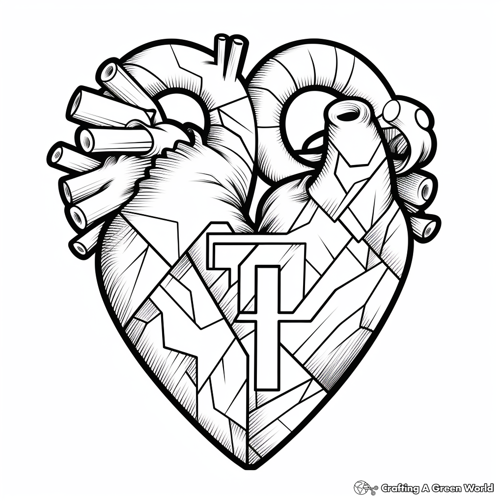 H is for heart coloring pages