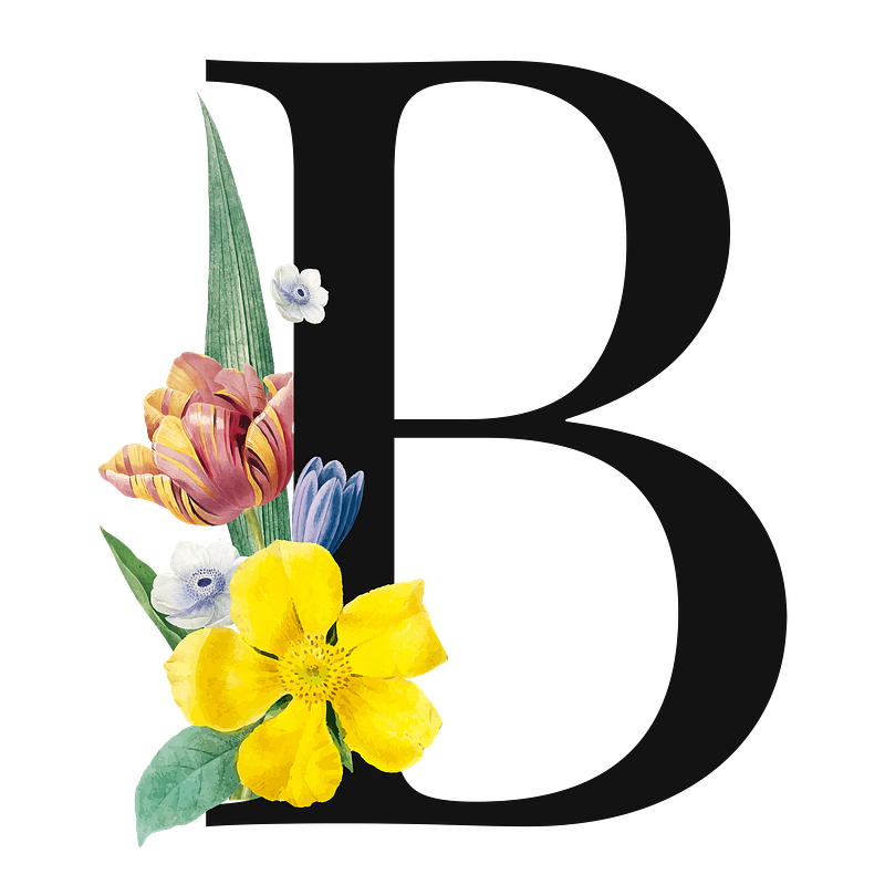 Letter b floral alphabet transparent images free photos png stickers wallpapers backgrounds