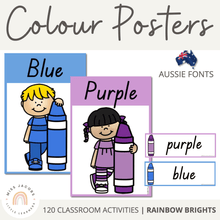 Nsw foundation font word wall alphabet headers rainbow theme