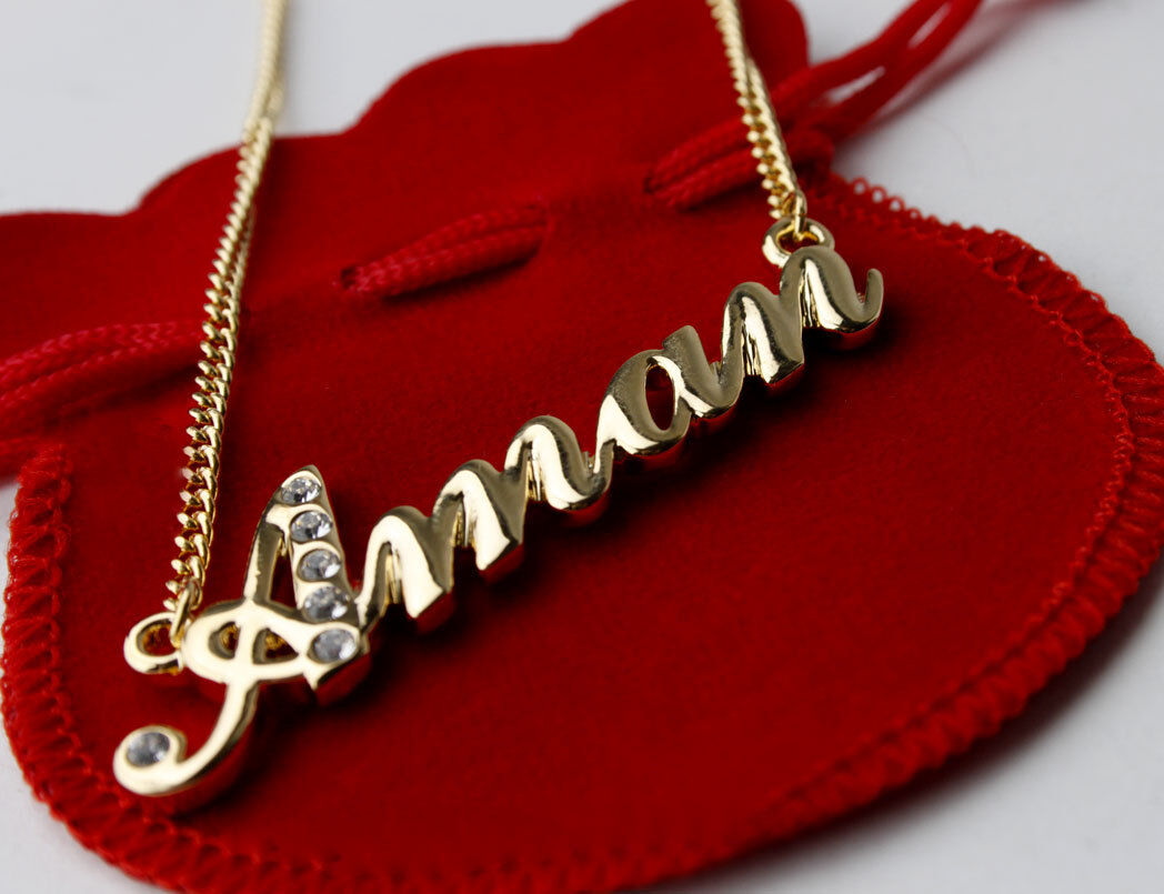 Name necklace aman â k gold plated christmas gifts for her custom