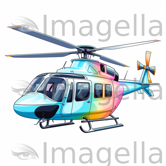 Helicopter clipart in pastel colors art style vector k â