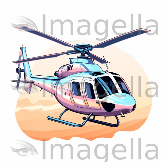 Helicopter clipart in pastel colors art style vector k â
