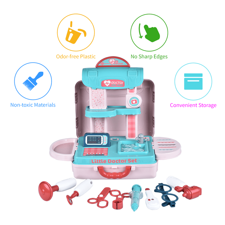 Pcs toy medical kit for kids play doctor kit kid toy set playing tool set medical playing kit with portable storage case