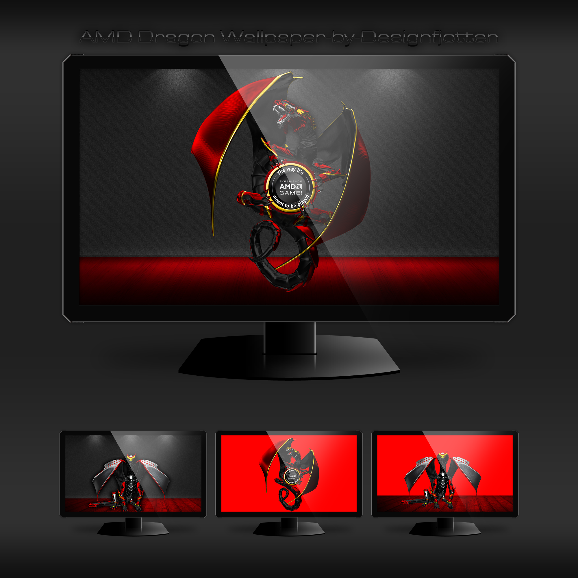 Amd dragon wallpaper by designfjotten by designfjotten on