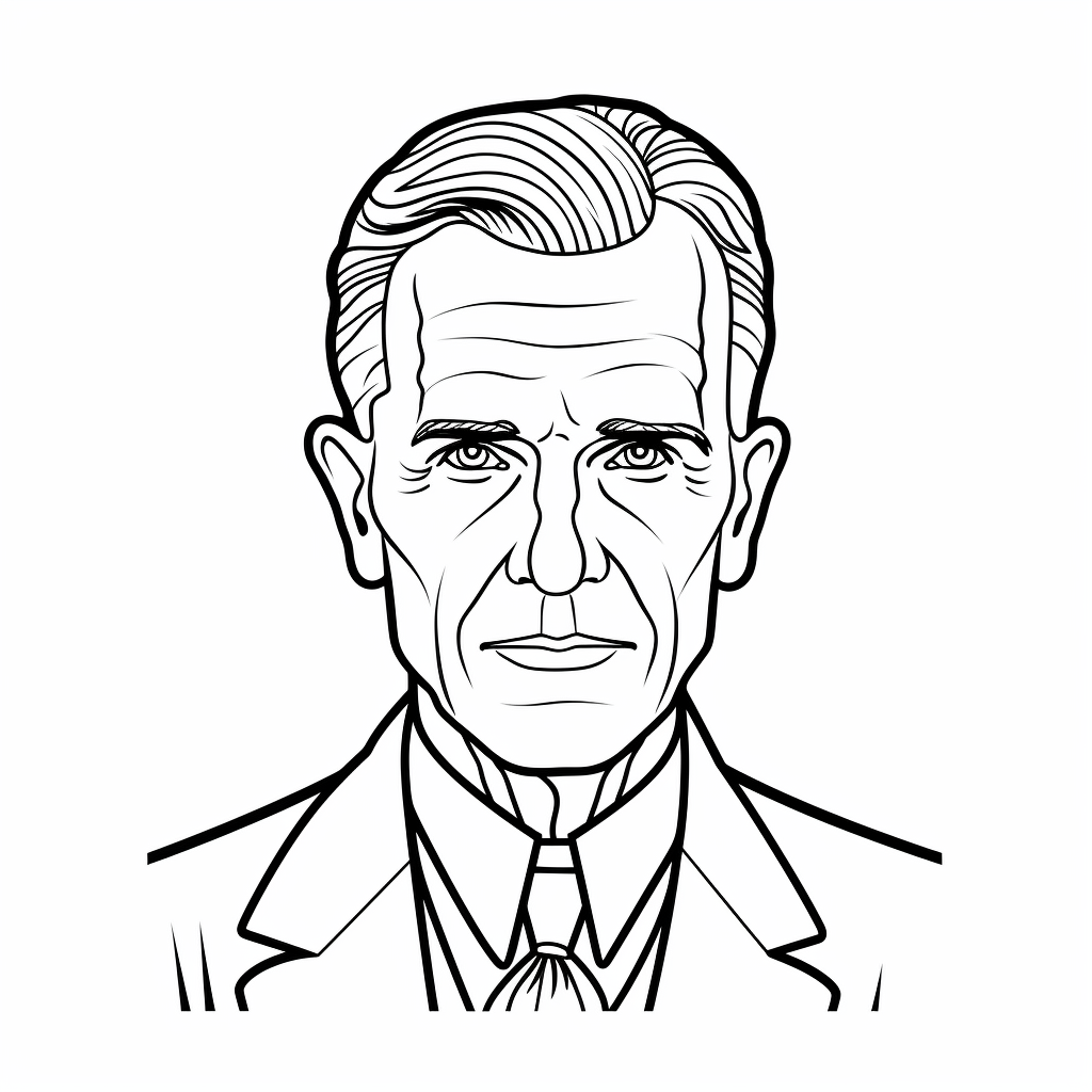 John f kennedy coloring page for adults free printable in historical figures john f kennedy jfk