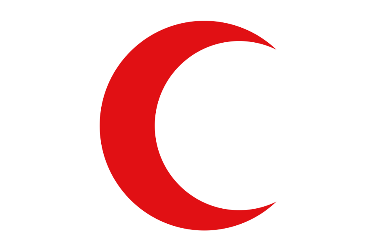 Buy red crescent flag online printed sewn flags sizes