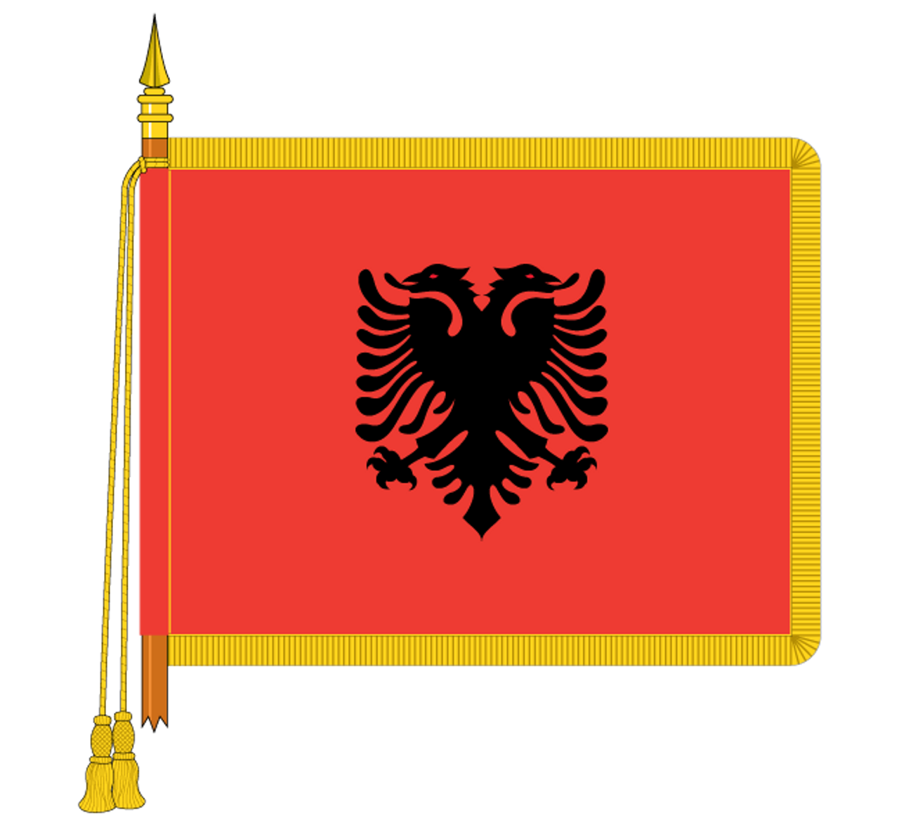 Buy ceremonial albania flag online high quality handmade in the uk