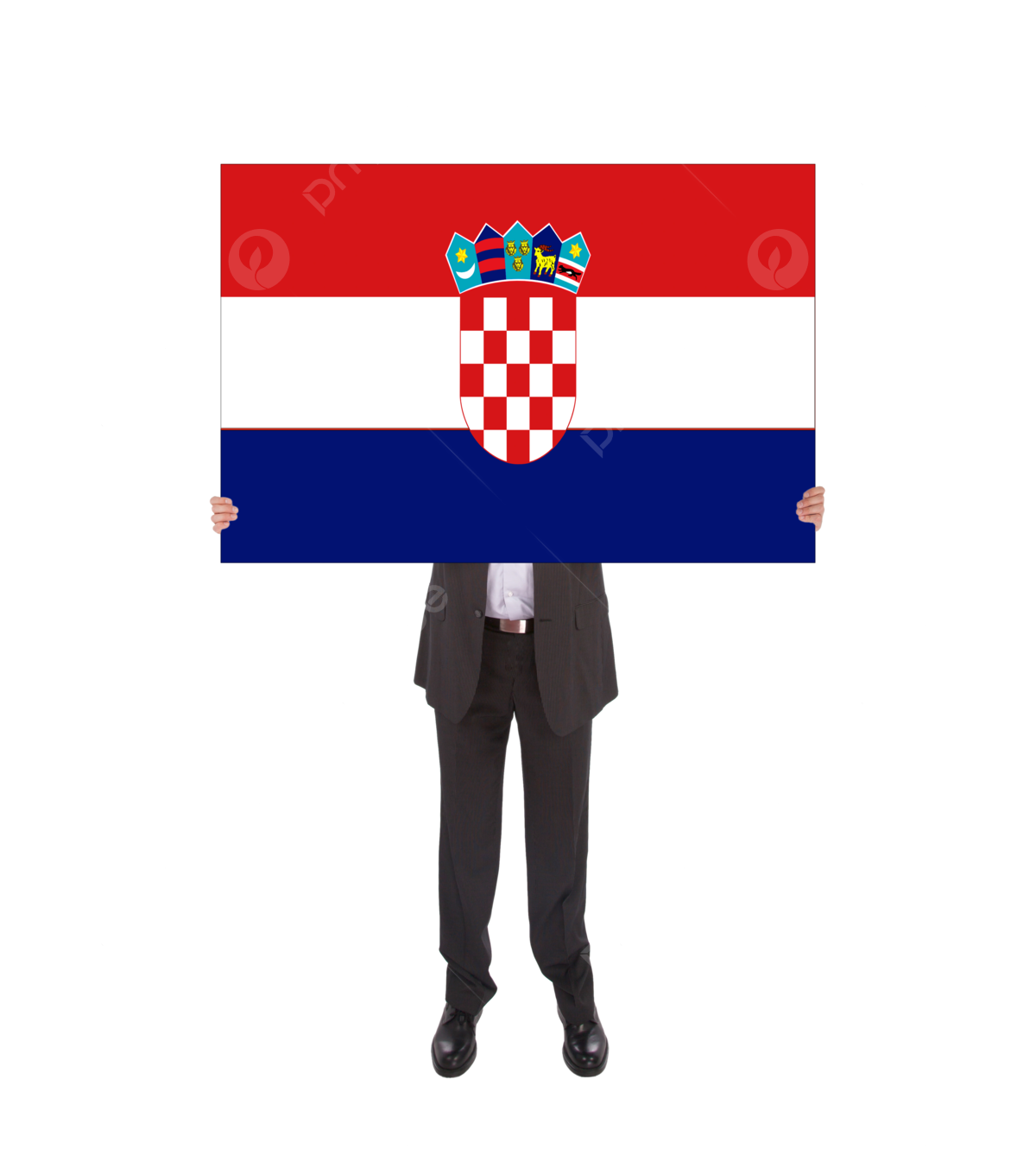 Croatian flag displayed on large card held paper businessman big png transparent image and clipart for free download