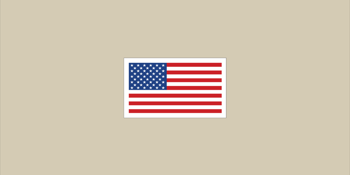 Mini usa flag white outline â t