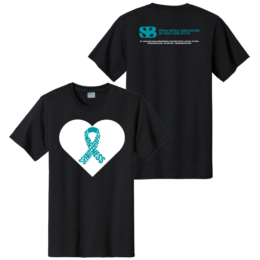 Adult spina bifida awareness ribbon short sleeve shirt spina bifida association of new york state apparel store