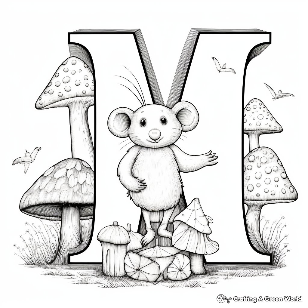 M is for mouse coloring pages