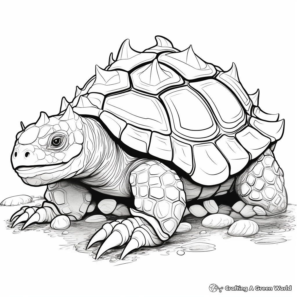 Alligator snapping turtle coloring pages