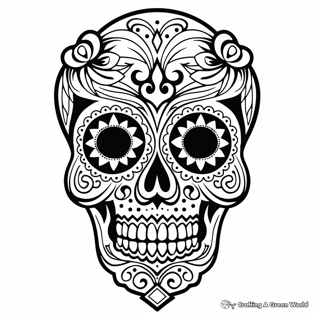 Sugar skull owl coloring pages