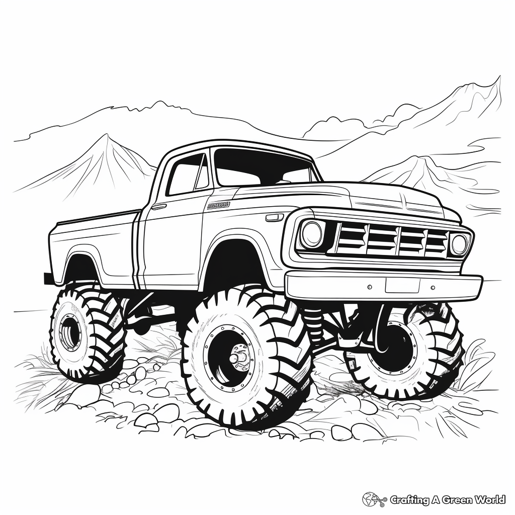 Lifted truck coloring pages