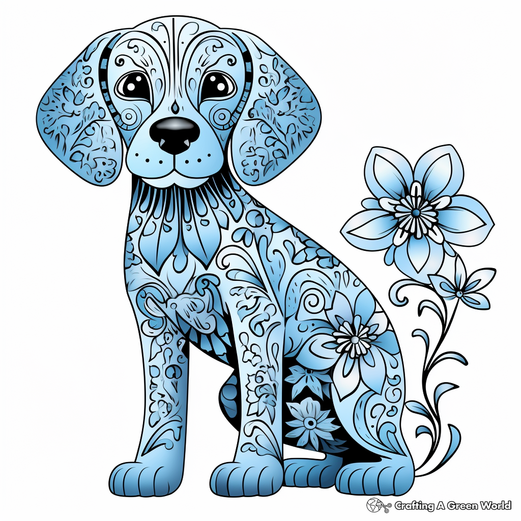 Blue dog coloring pages