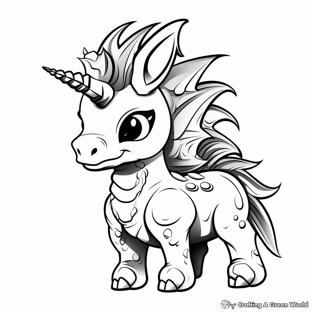 Unicorn dinosaur coloring pages