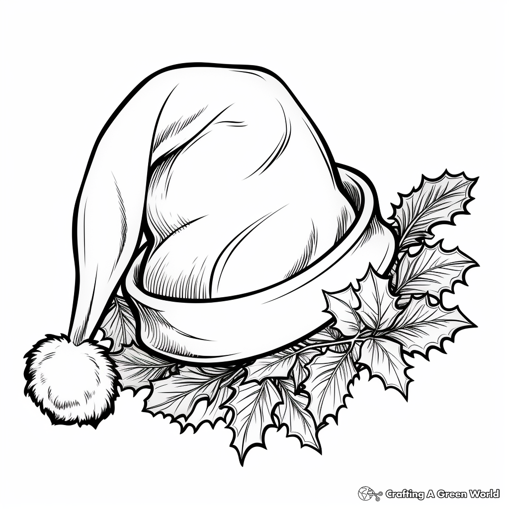 Santa hat coloring pages