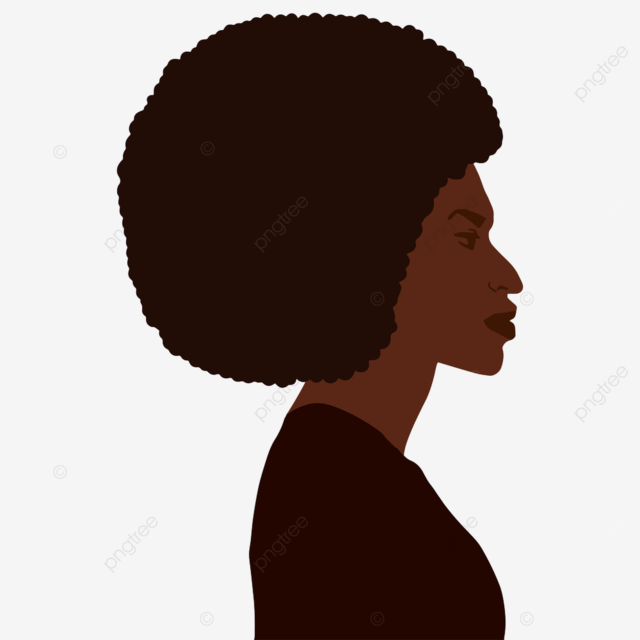 African american woman side view portrait with afro hairstyle vector art illustration isolated inclusivity isolated african png and vector with transparent background for free download