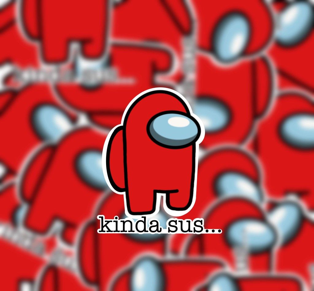 Kinda sus red among us sticker suspicious impostor red is etsy