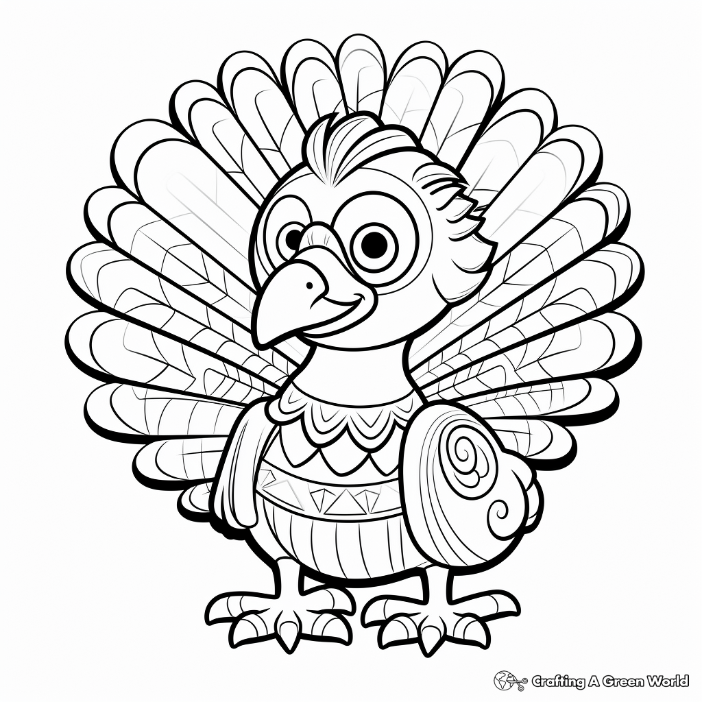 T is for turkey coloring pages