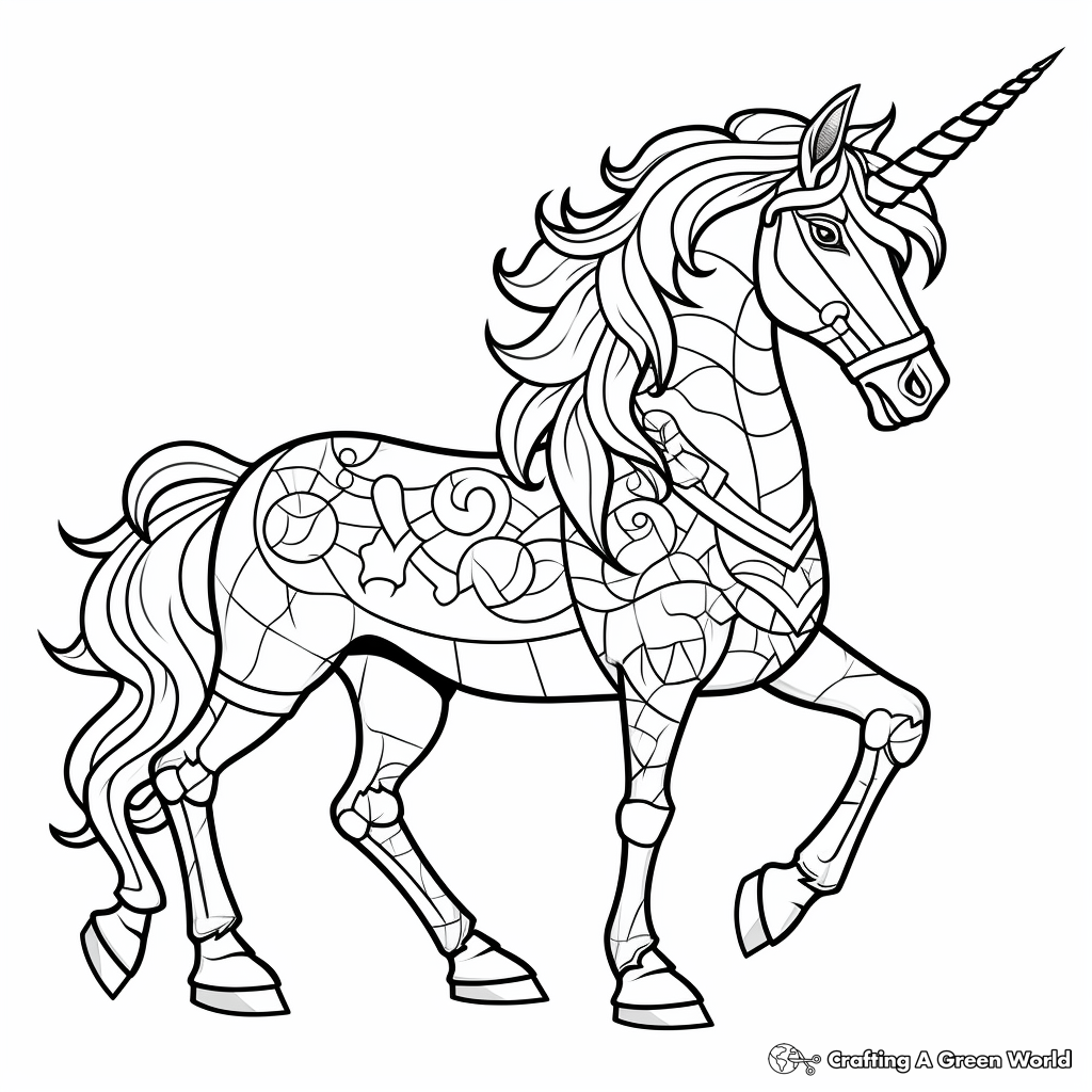 Animal mosaic coloring pages