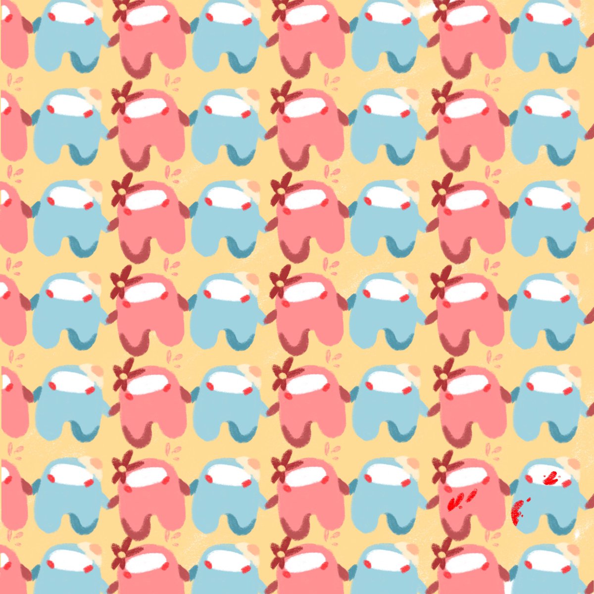 Melo sur made a cute pink and blue among us character background for anyone who wants to use it its very cute as a ipad wallpaper uwu might make more