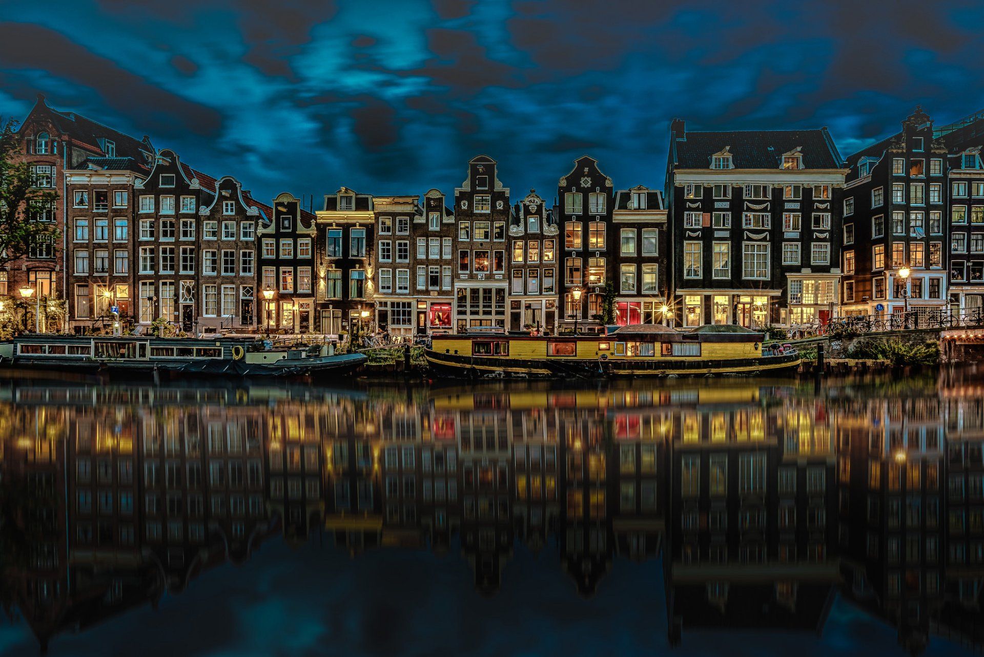 Man made amsterdam reflection night canal house building wallpaper amsterdam amsterdam holanda holanda