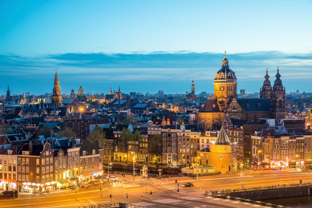 Amsterdam skyline at night â wall murals online â