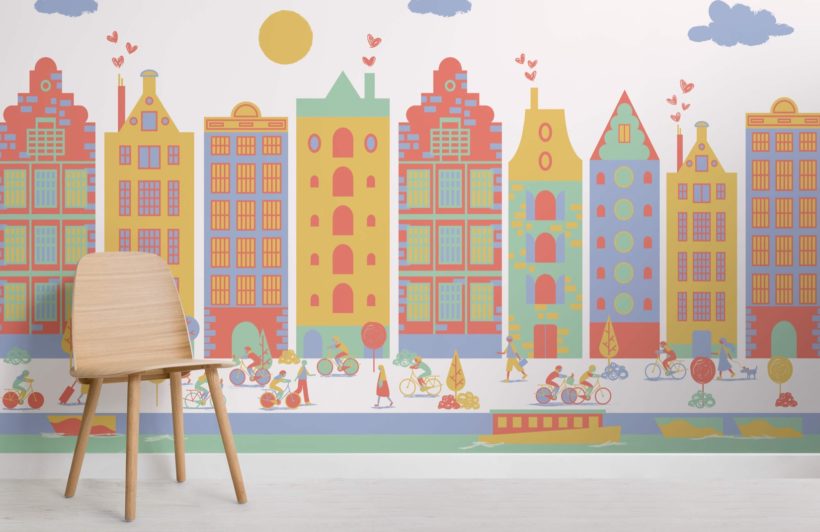 Amsterdam city living wallpaper mural ie