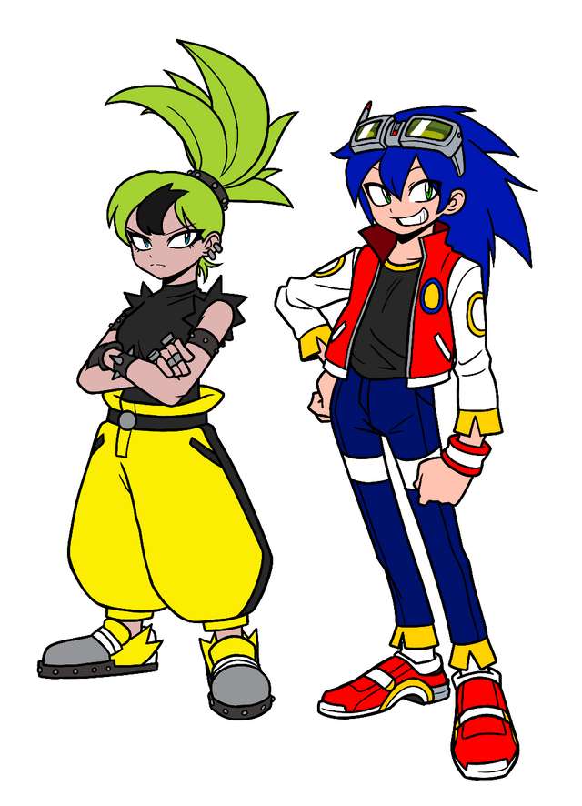 Uekawa inspired human sonic and human surge drawing rsonicthehedgehog