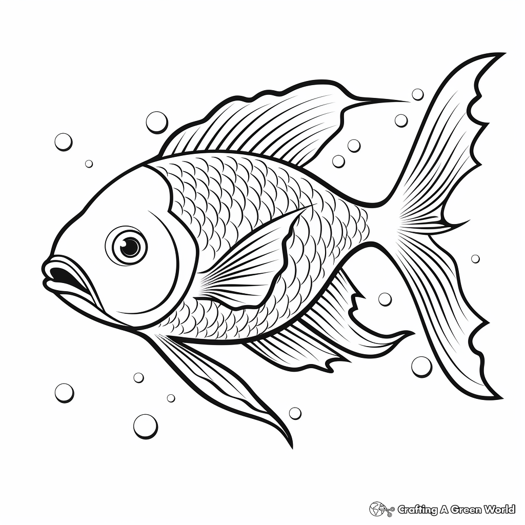 Unicorn fish coloring pages