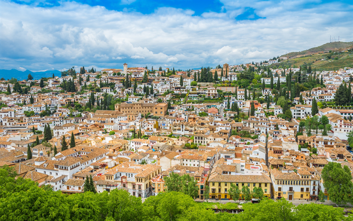 Download wallpapers granada andalusia cityscape summer beautiful city spain for desktop free pictures for desktop free