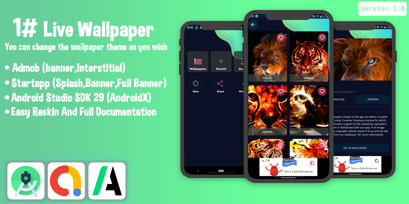 Jual source code android live wallpaper offline android studio suport admob