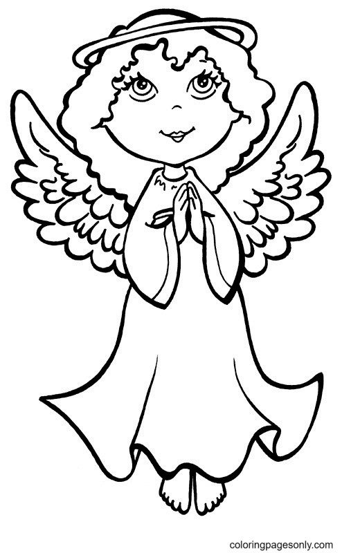 Christmas angels coloring pages printable for free download