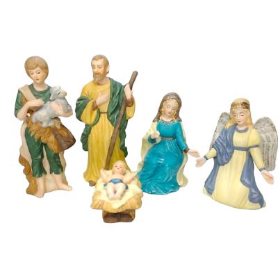 Vintage traditions piece porcelain nativity set hand painted