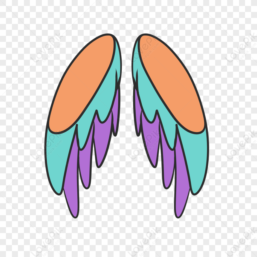 Purple orange cartoon angel wings watercolor clipartwatercolor orangesorange and purple png transparent background and clipart image for free download