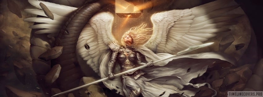 Fantasy angel warrior facebook cover photo