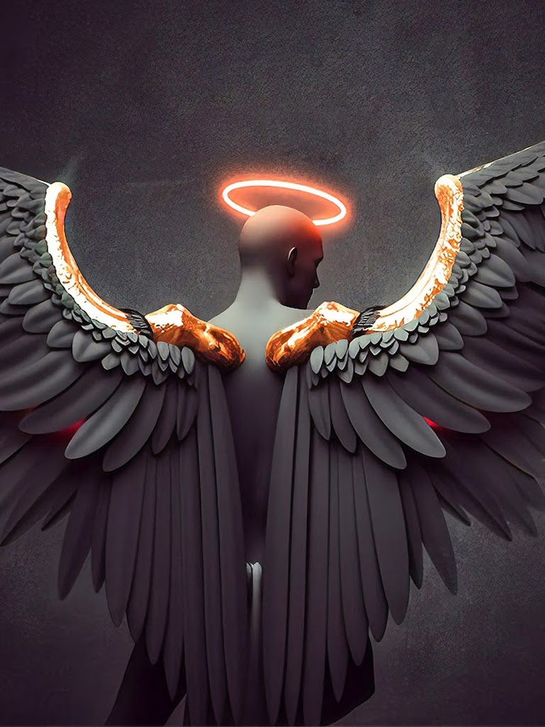 Angel angel wings digital art k wallpaper