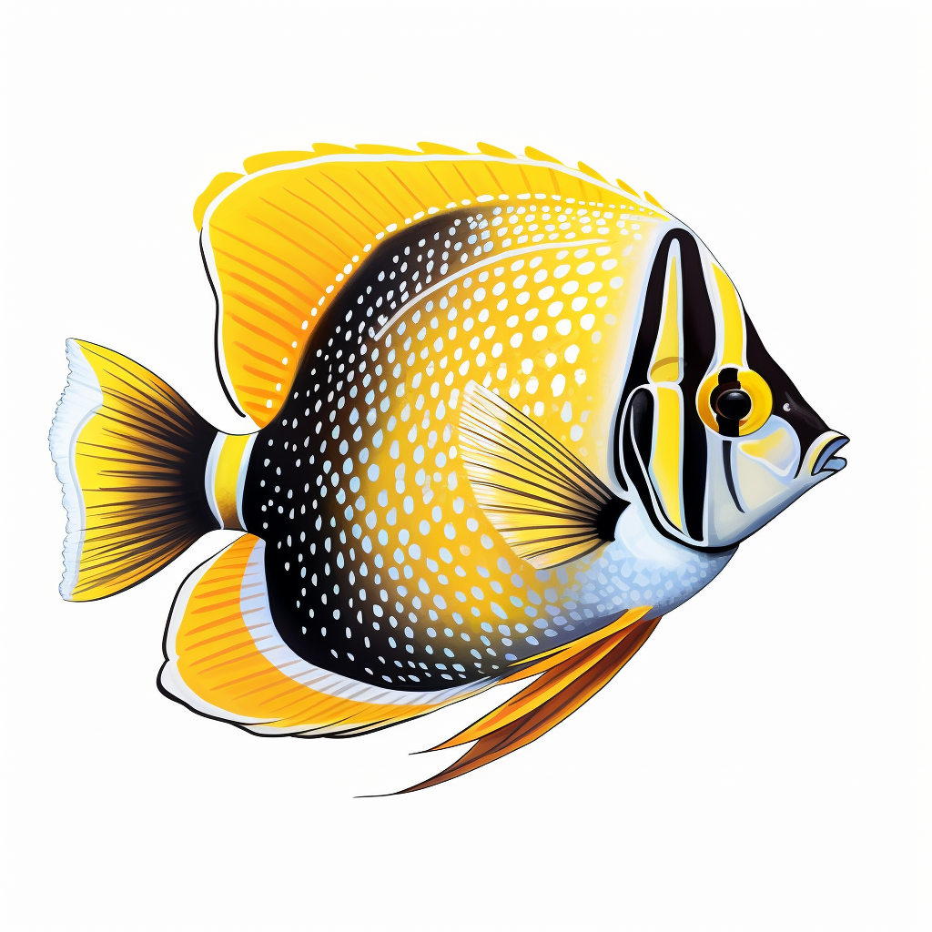 Clipart butterflyfish college art white background