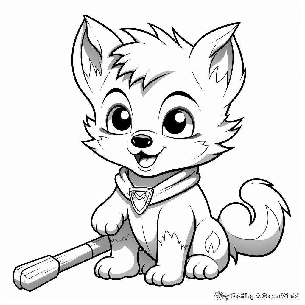 Baby wolf coloring pages